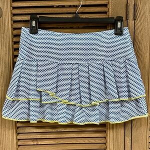 Lucky in Love Scalloped Pleated Tennis Skirt Size S (4-6) Light Blue Lime Green